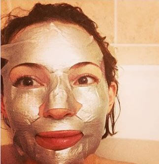Her face mask